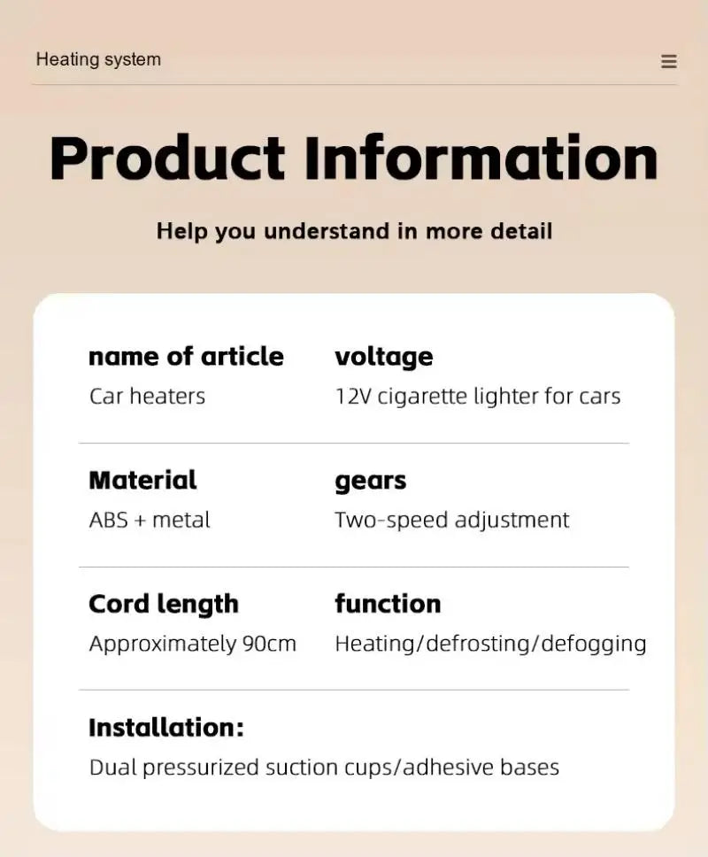 Car Climate Pro™ Car Heater